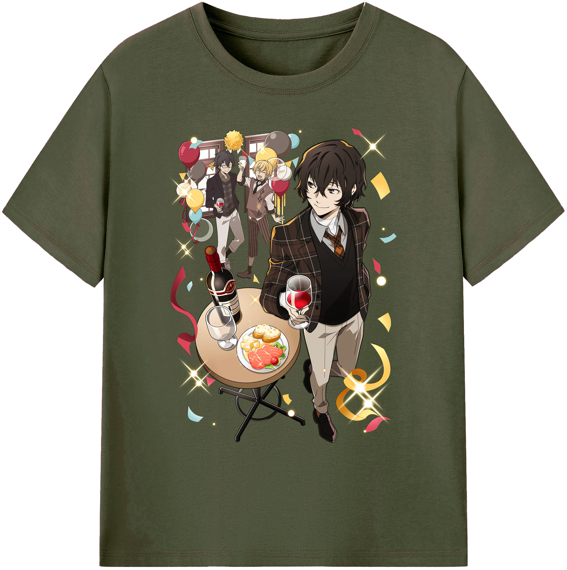 （画像用） 文豪ストレイドッグス Bungo Stray Dogs 綿100％ メンズ半袖Tシャツ｜肌触りやわらか＆通気性